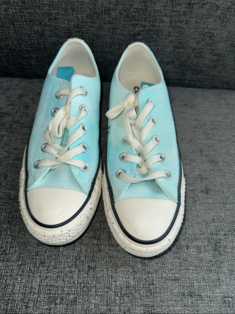 Converse Low Top Sneakers in Light Aqua Canvas